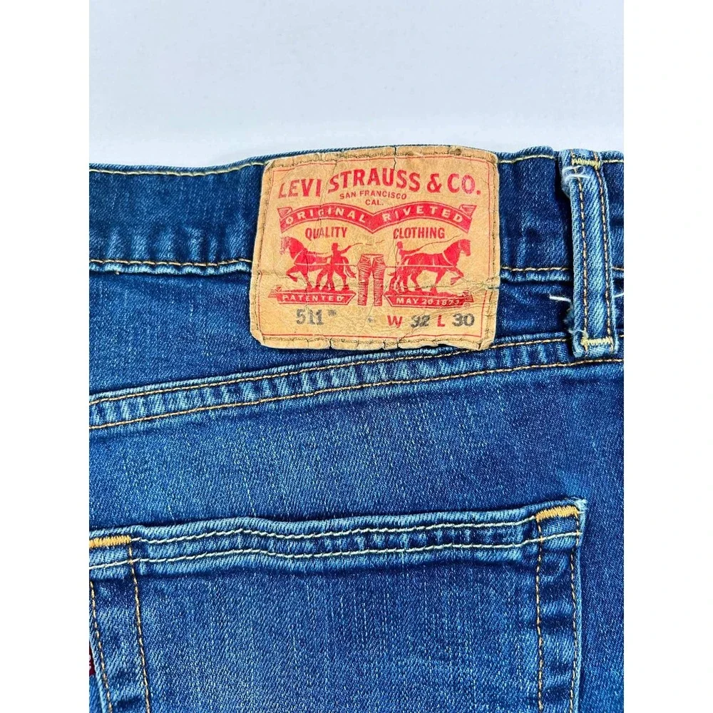 Levis 511 Slim Fit Jeans Mens 32x30 Medium Wash Blue Denim Pants